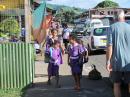 School girls on the streets of Somosomo village